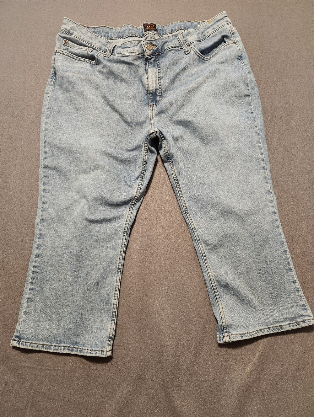 Lee Crop Jeans Women Size 20 M Blue Summer Capri